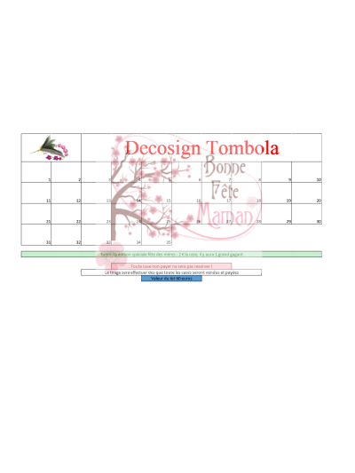 Tombola fête des mères